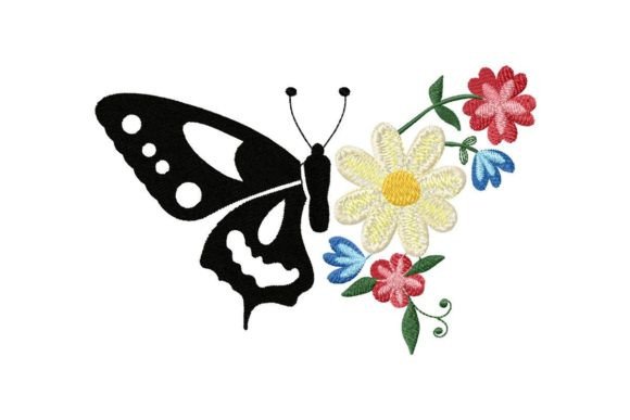 Butterfly Wings and Floral Ornament