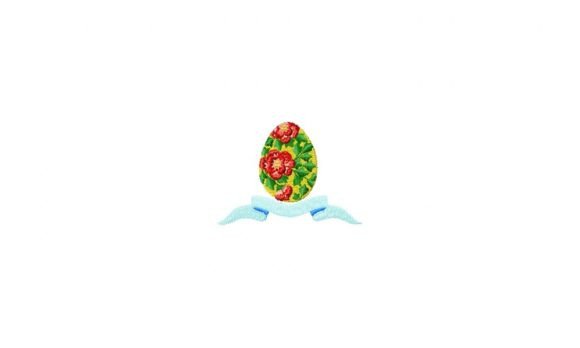 Egg Flowers Embroidery Design