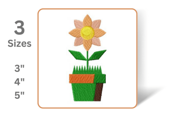 Flower in a Pot Embroidery Design