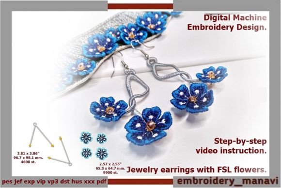 Jewelry Earrings with FSL Flowers