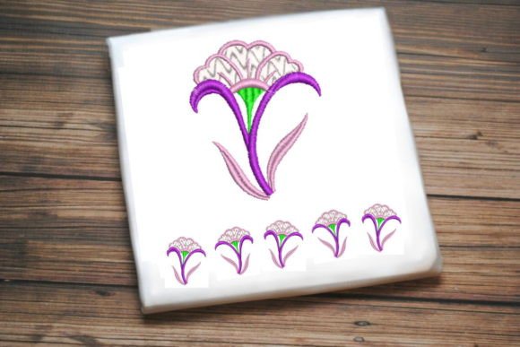 Purple White Flower Embroidery Design